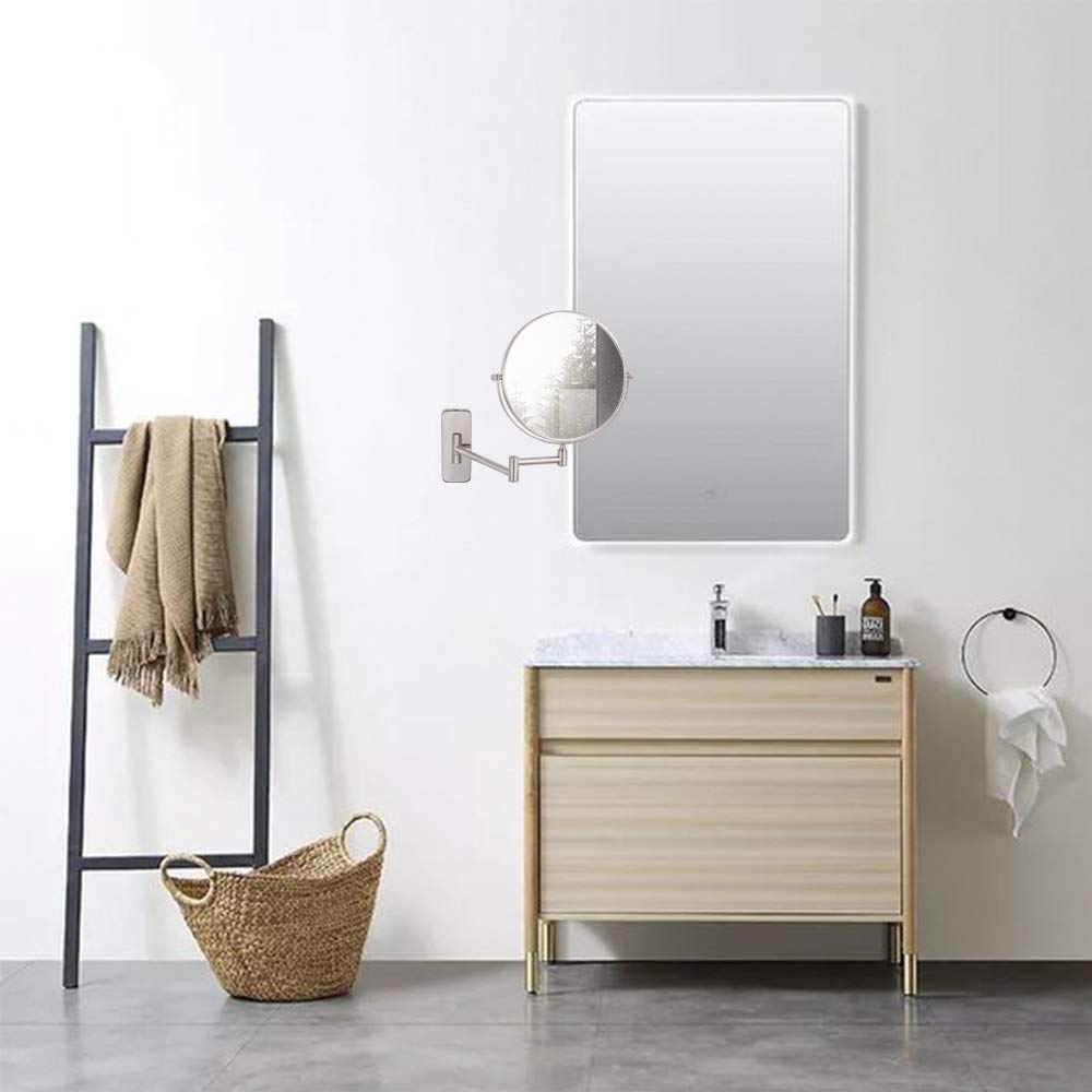 Nicesail Wall Magnifying Mirror Shaving Bathroom Mirror, Double-Sided Folding Mirror with 10x Magnif