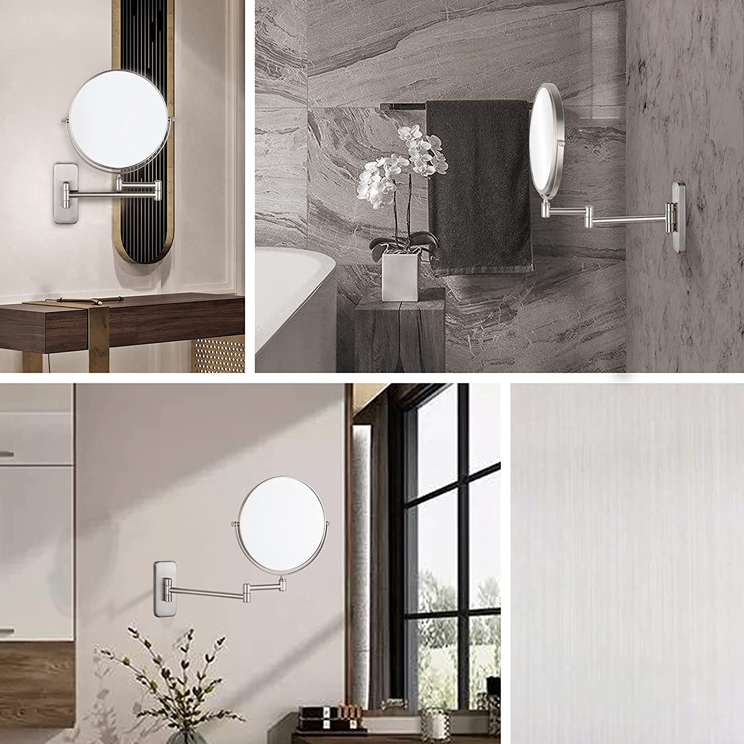 Nicesail Wall Magnifying Mirror Shaving Bathroom Mirror, Double-Sided Folding Mirror with 10x Magnif