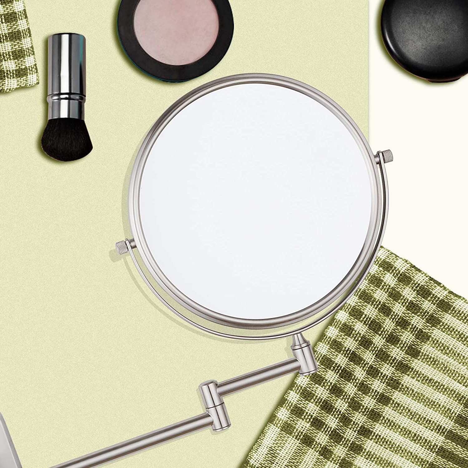 Nicesail Wall Magnifying Mirror Shaving Bathroom Mirror, Double-Sided Folding Mirror with 10x Magnif