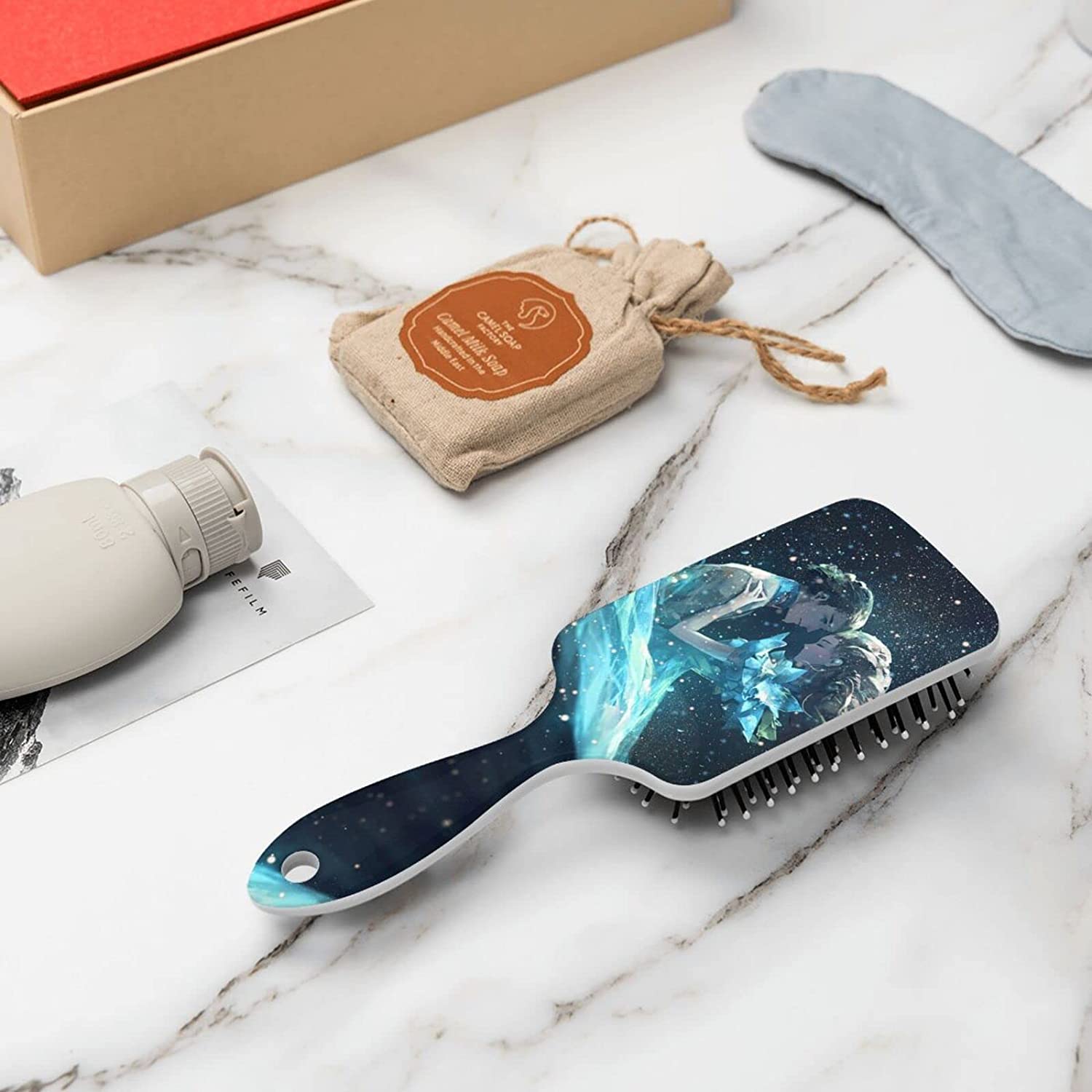 TUIFYBCO Galaxy Nebula Space Lovers Hair Brush, Air Cushion Comb for Women Men Kids, Nylon Hair Brus