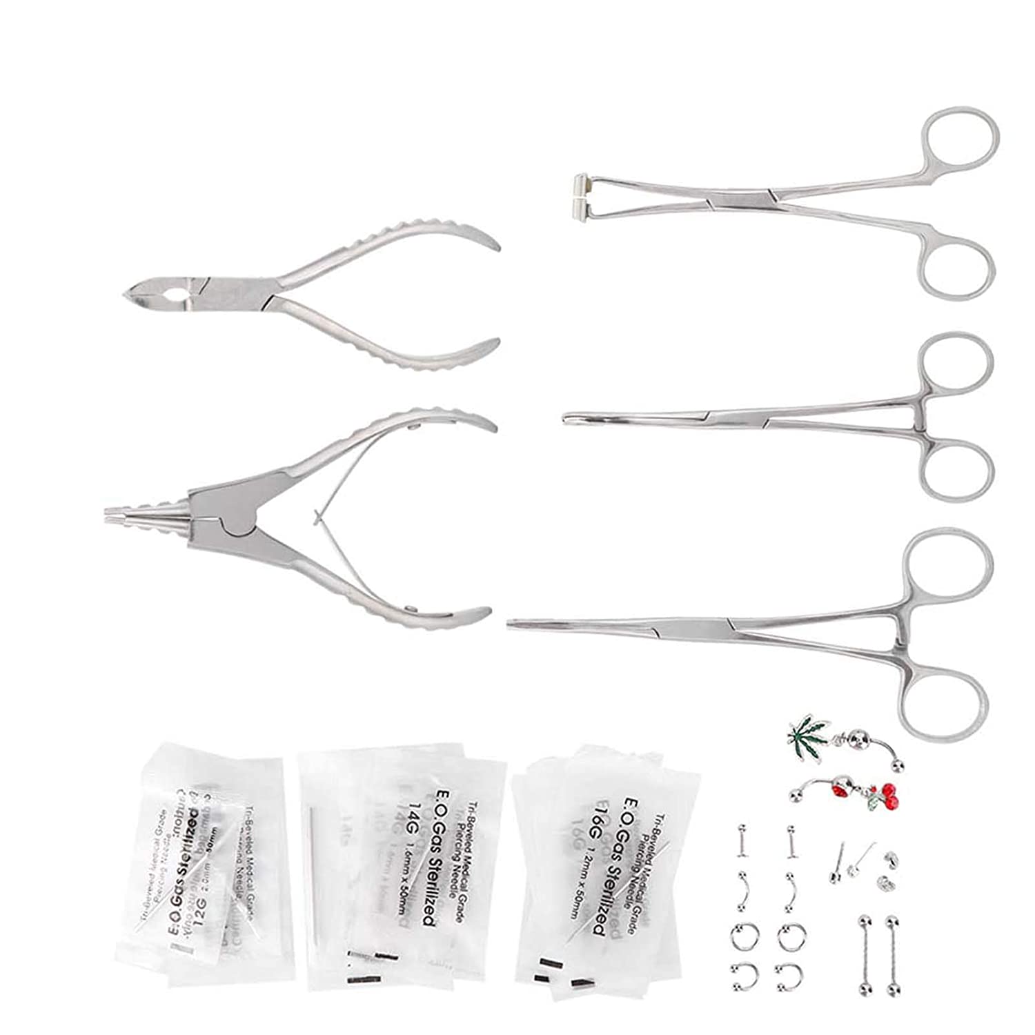 Piercing Pliers Openning Tools Needles Tool Kit Body Piercing Tool for Ear Lip Eyebrow Nose Body Sta