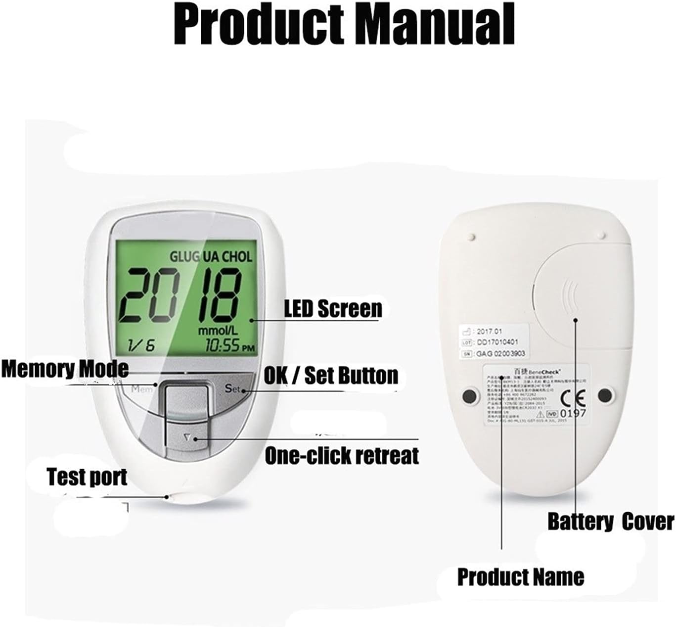 ZYYYWW Blood Sugar Test Kit, Diabetes Blood Glucose Monitor Blood Glucose Test Strips and Blood Gluc