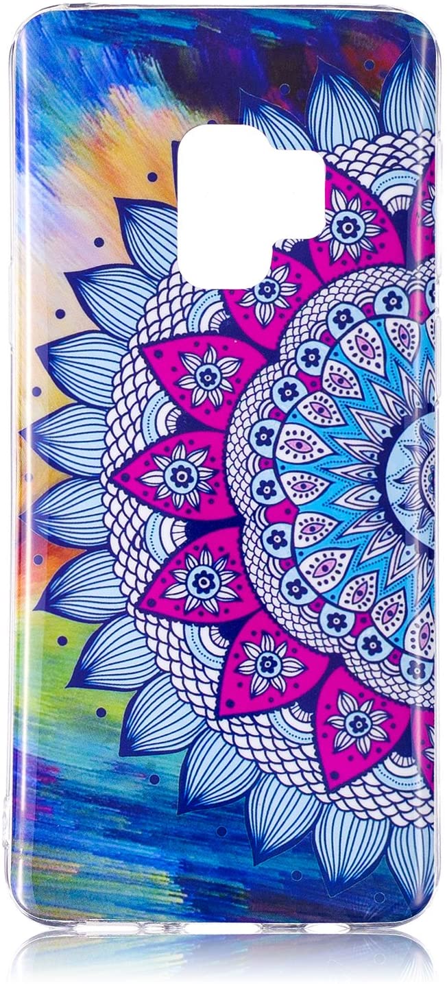 Amocase Glow in Dark Silicone Case with 2 in 1 Stylus for Samsung Galaxy S9,Stylish Colorful Printed