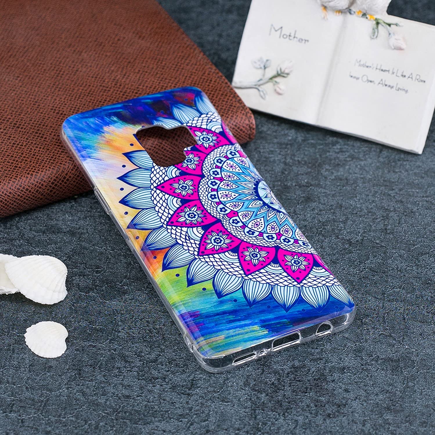 Amocase Glow in Dark Silicone Case with 2 in 1 Stylus for Samsung Galaxy S9,Stylish Colorful Printed