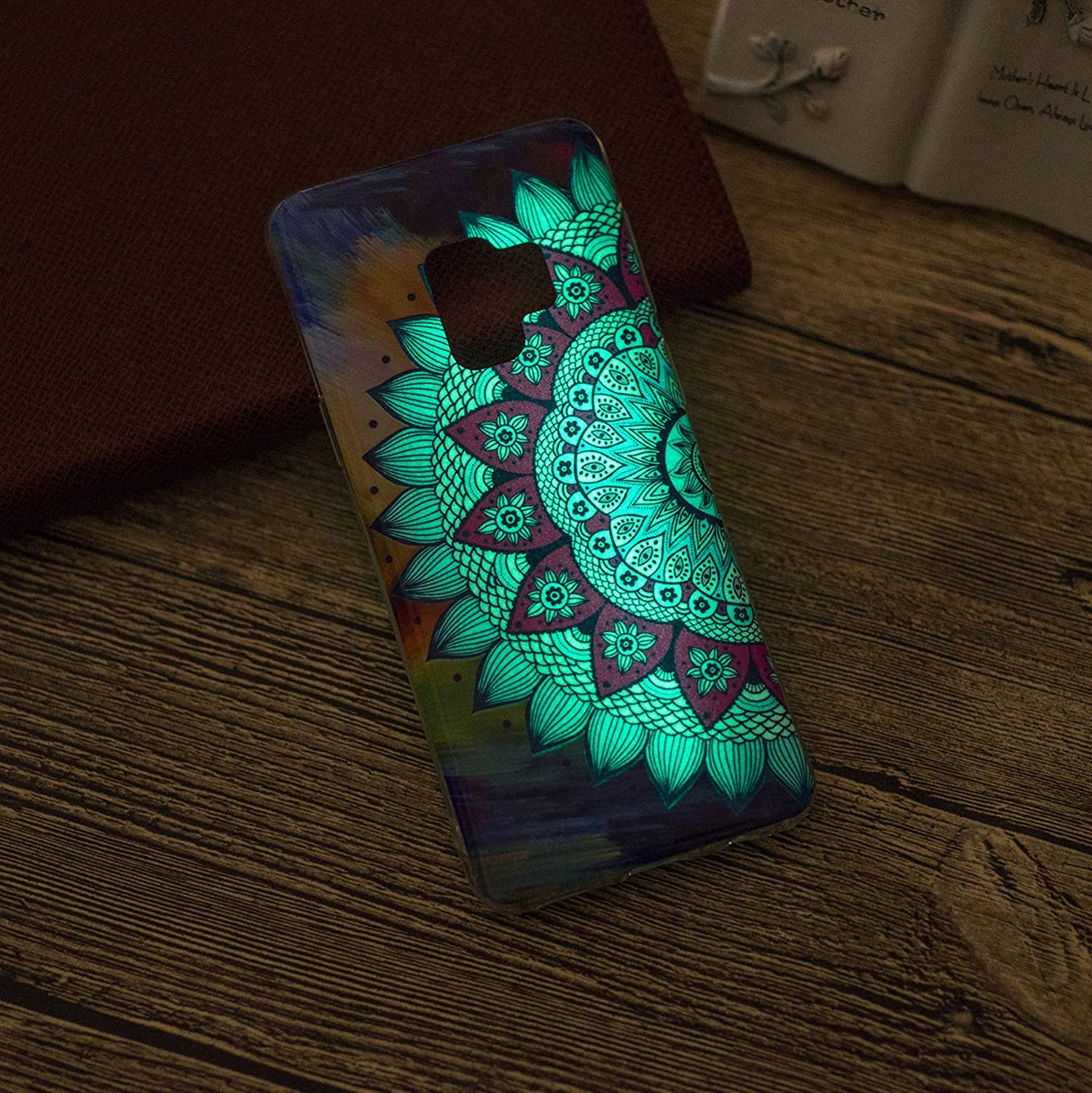 Amocase Glow in Dark Silicone Case with 2 in 1 Stylus for Samsung Galaxy S9,Stylish Colorful Printed