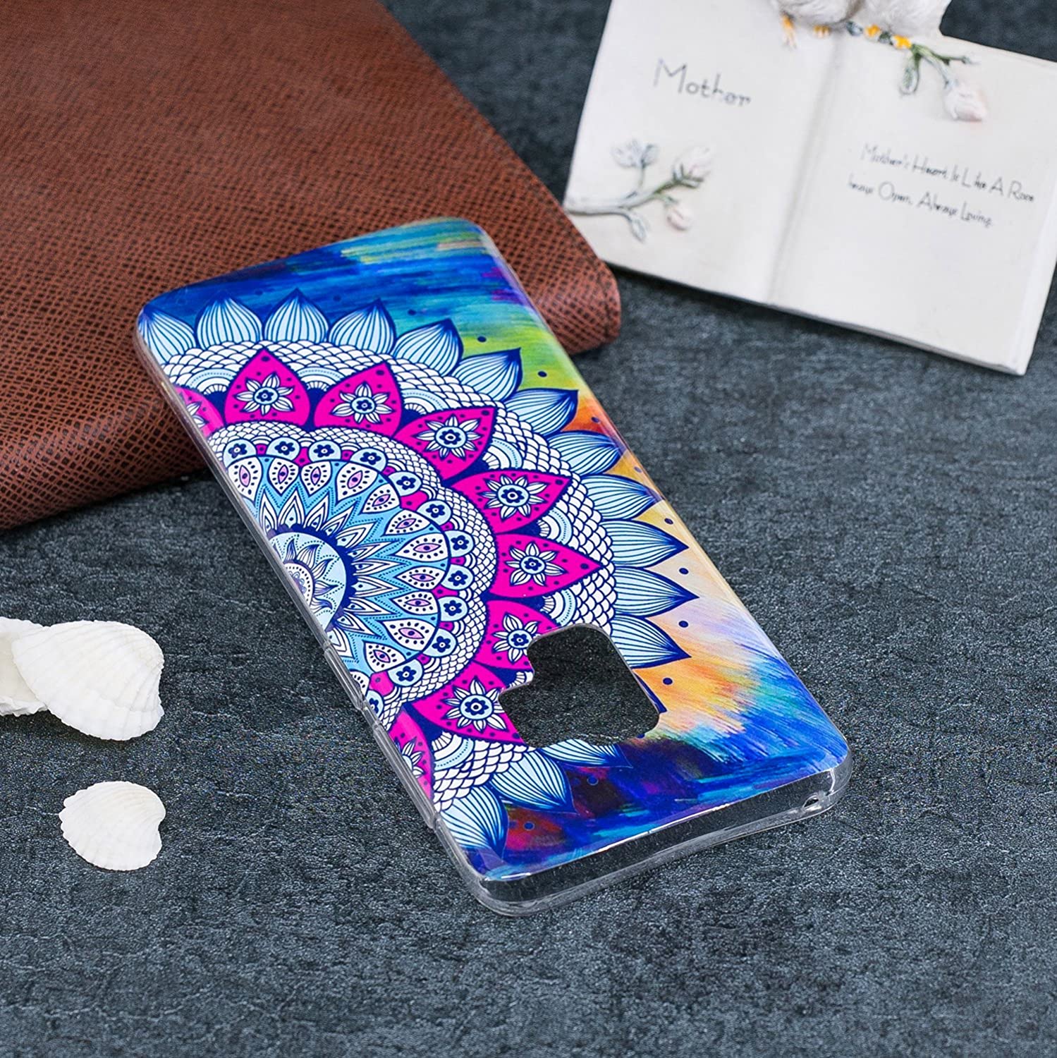 Amocase Glow in Dark Silicone Case with 2 in 1 Stylus for Samsung Galaxy S9,Stylish Colorful Printed