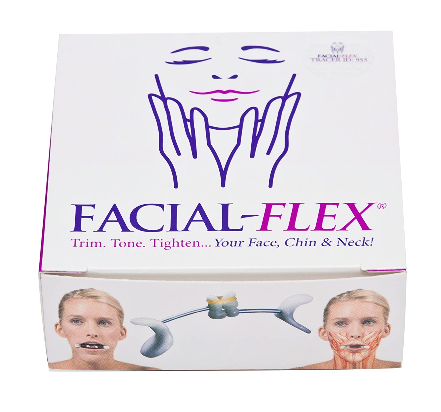 Facial Flex Facial Exercise and Neck Toning Kit Facial Flex Device, Facial Flex Bands 8 oz & 6 oz Pa
