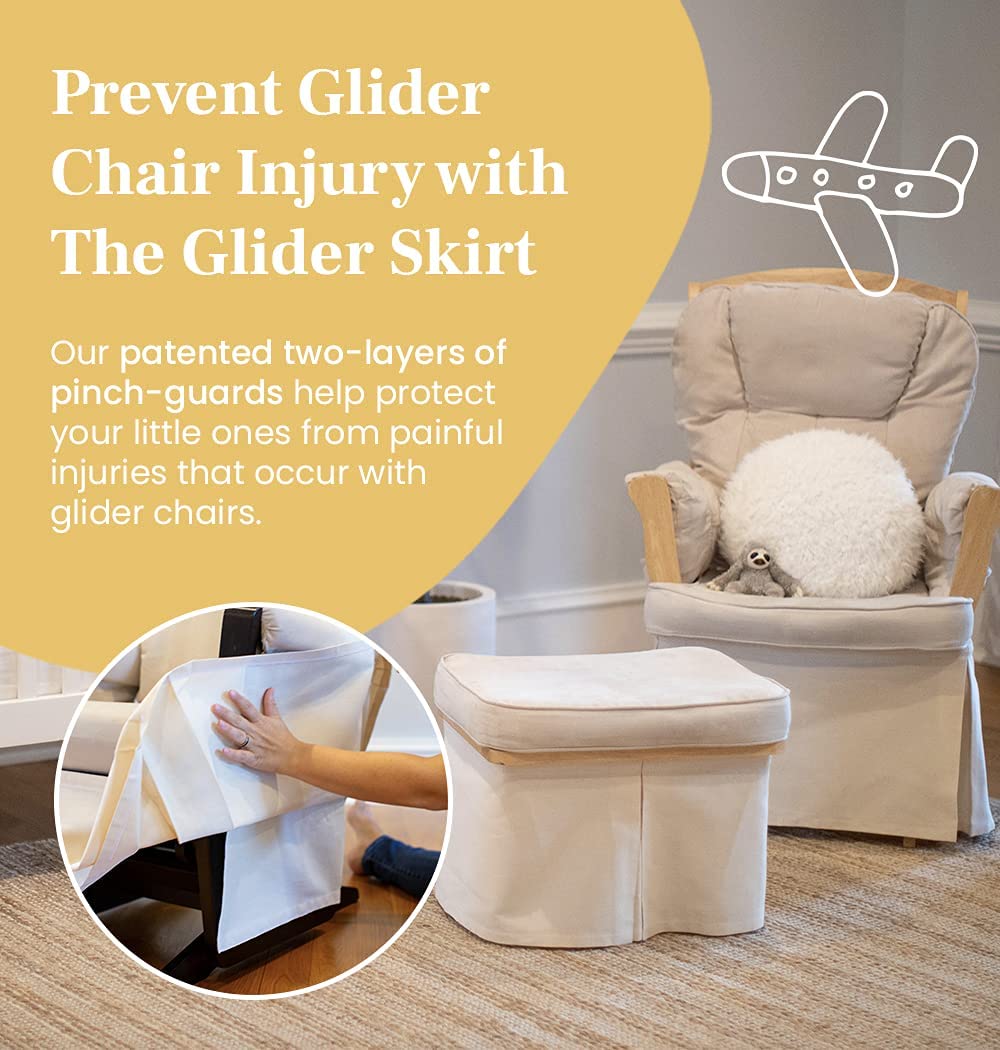 Glider Skirt, Universal Fit Safety Skirt for Glider Chair and Ottoman