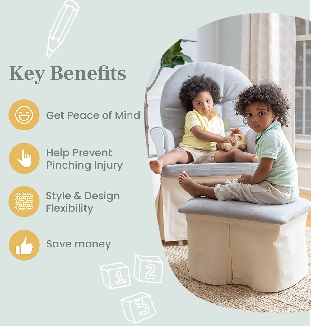 Glider Skirt, Universal Fit Safety Skirt for Glider Chair and Ottoman