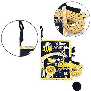 beetoy Soft Baby Book, Cloth Books with Black White Yellow Tail Early Education Toys Gift Activity T