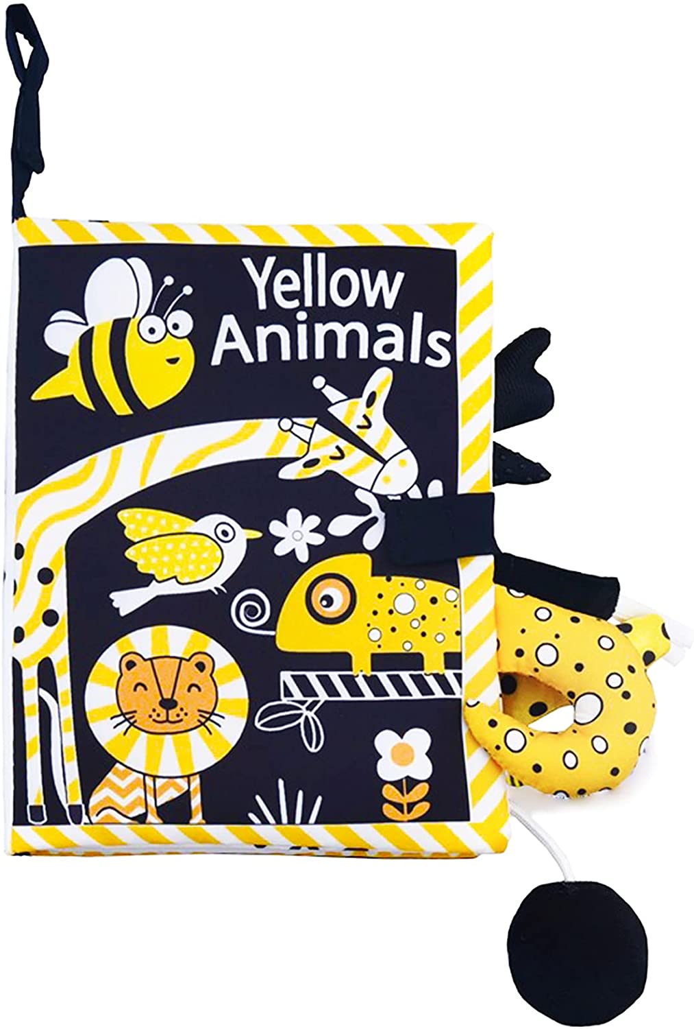 beetoy Soft Baby Book, Cloth Books with Black White Yellow Tail Early Education Toys Gift Activity T
