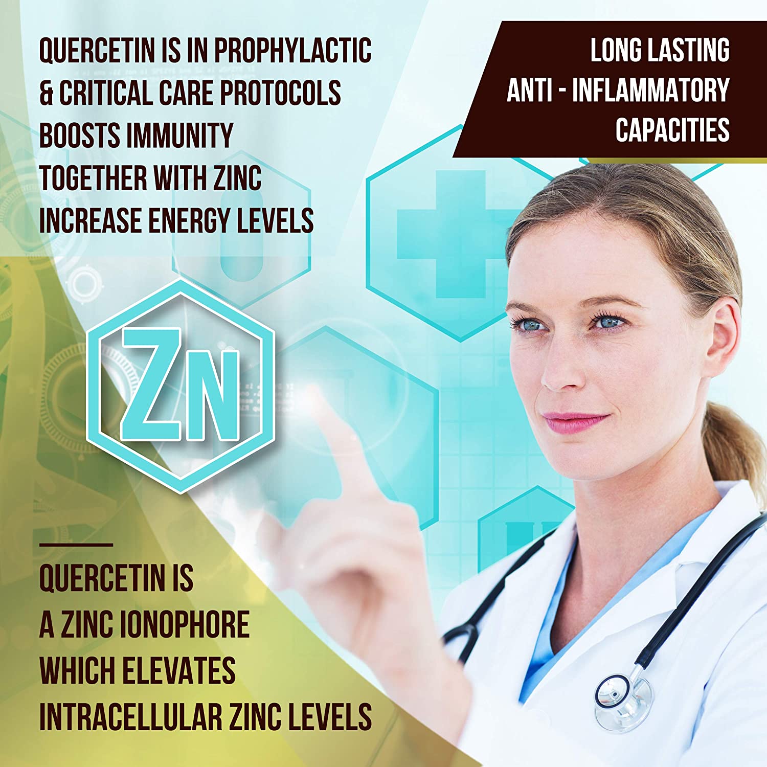 Quercetin 675 Mg with Bromelain Supplement-120 Natural Veggie Capsules, Fight Inflammation, Boost Im