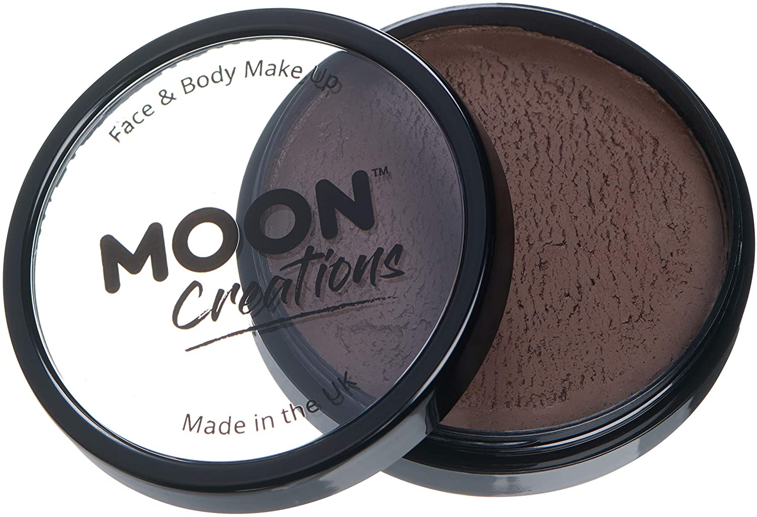 Moon Creations Pro Face & Body Paint Cake Pots Dark Brown - Professional Water Based Face Paint Make