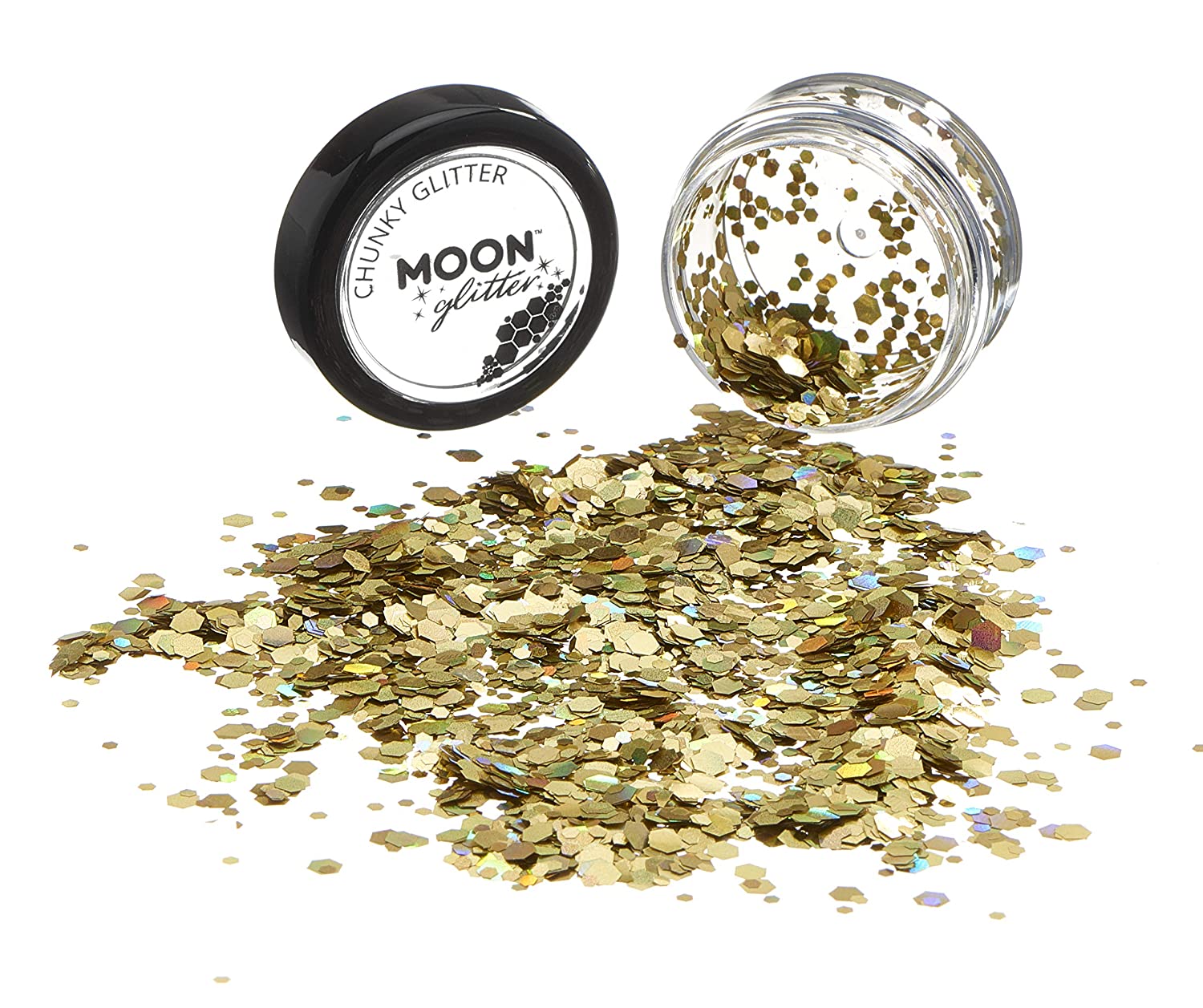 Moon Glitter Holographic Chunky Glitter, Gold