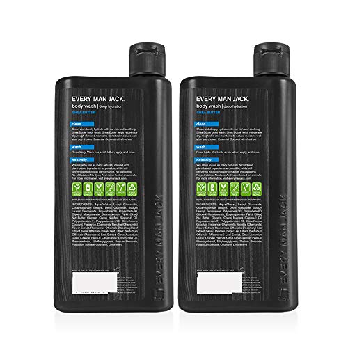 Every Man Jack Mens Body Wash - Shea Butter | Hydrating for Sensitive Skin, Naturally Derived, Cruel
