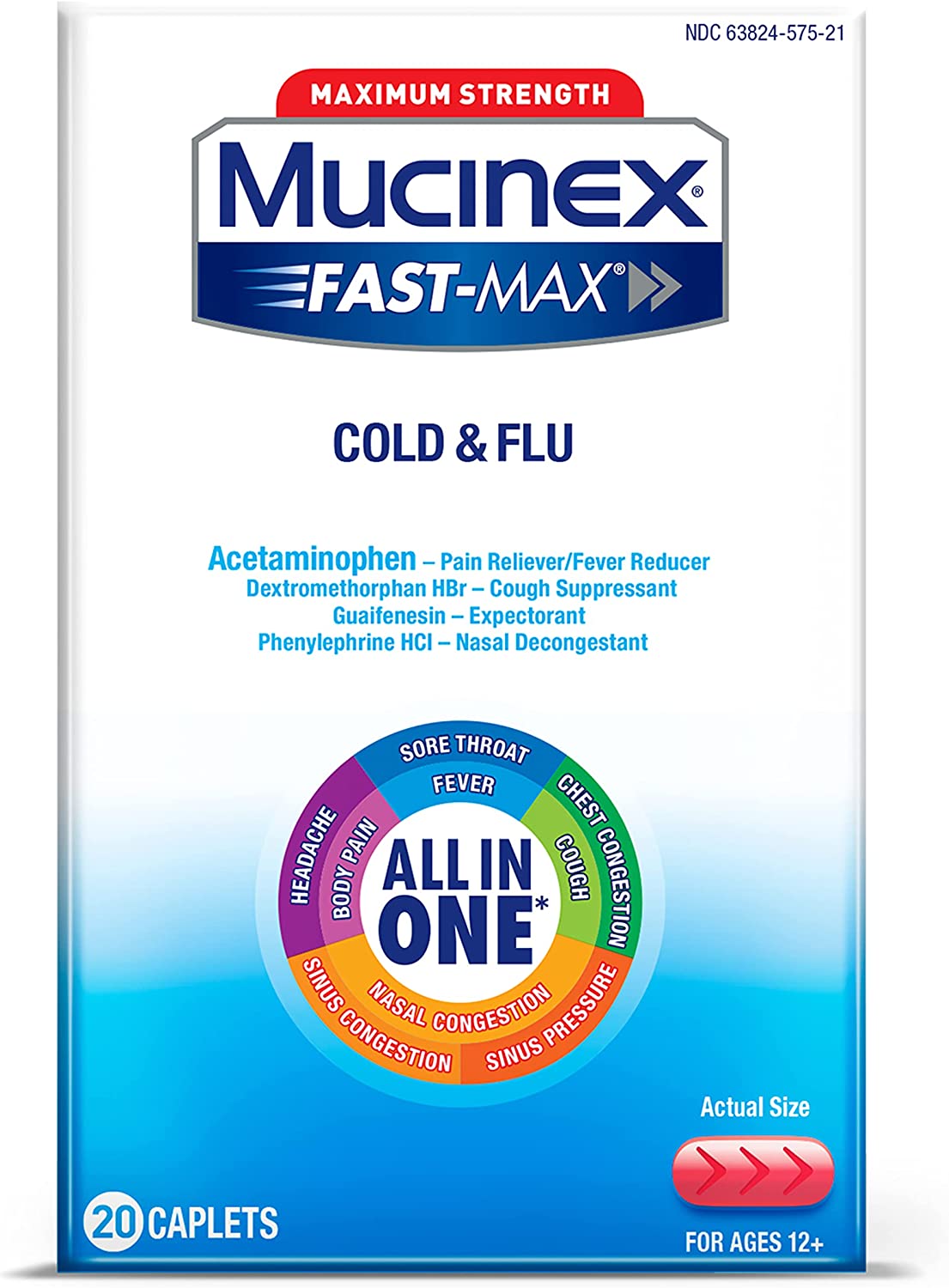 Mucinex Fast-Max Severe Cold Caplets, 20ct