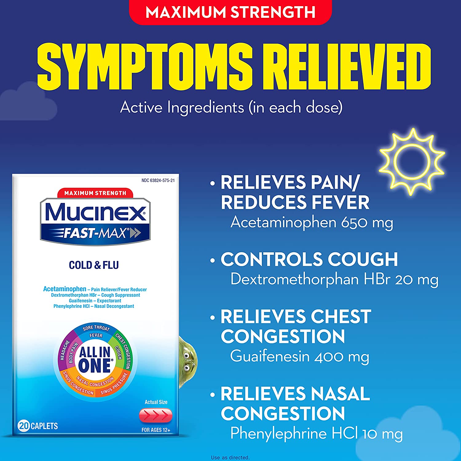 Mucinex Fast-Max Severe Cold Caplets, 20ct