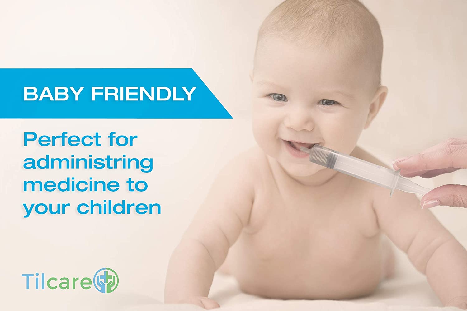 30ml Oral Dispenser Syringe with Cover 50 Pack by Tilcare - Luer Slip Sterile Plastic Medicine Food 