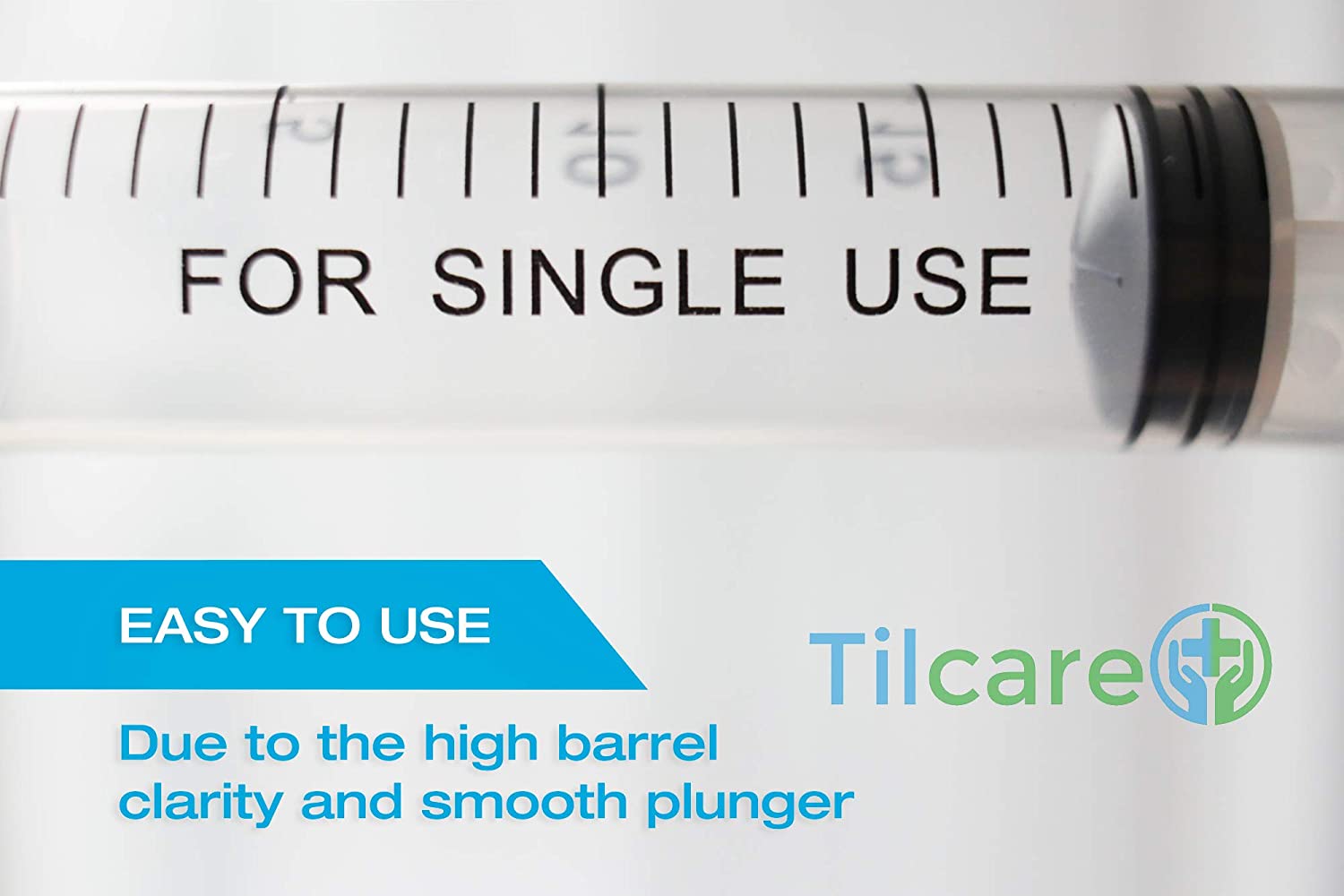 30ml Oral Dispenser Syringe with Cover 50 Pack by Tilcare - Luer Slip Sterile Plastic Medicine Food 