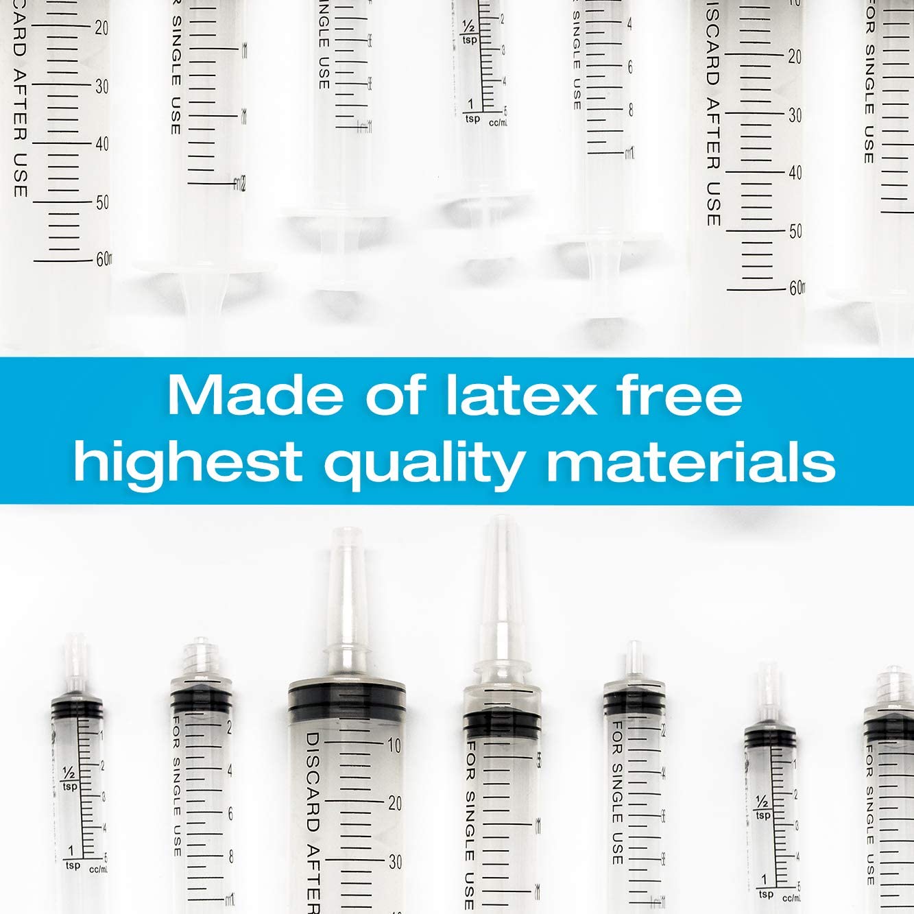 30ml Oral Dispenser Syringe with Cover 50 Pack by Tilcare - Luer Slip Sterile Plastic Medicine Food 