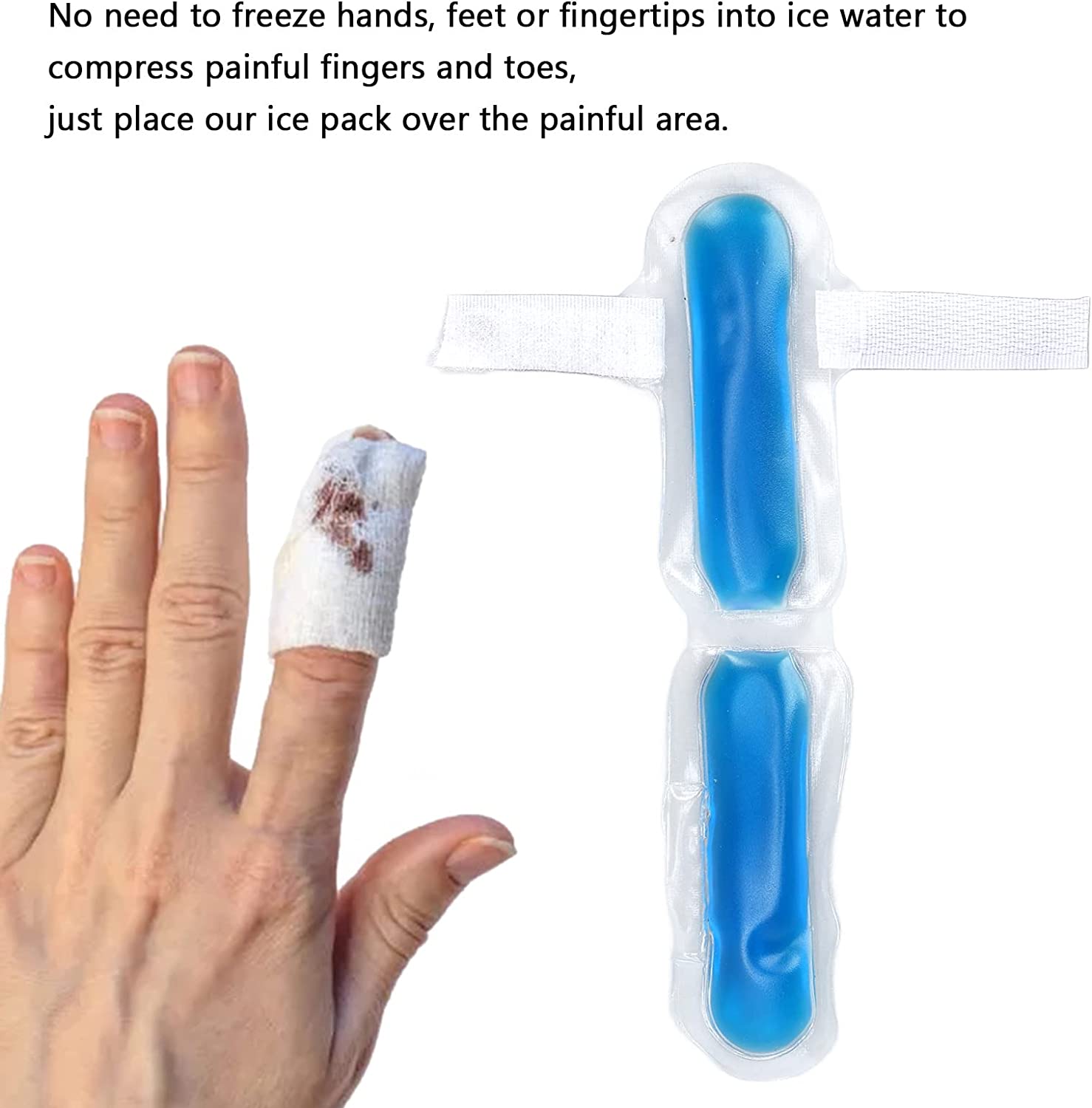 Finger Toe Ice Pack, Hot Cold Therapy Toe Tip Gel Ice Pack, Men and Women Finger Care Ice Pack (3.1i
