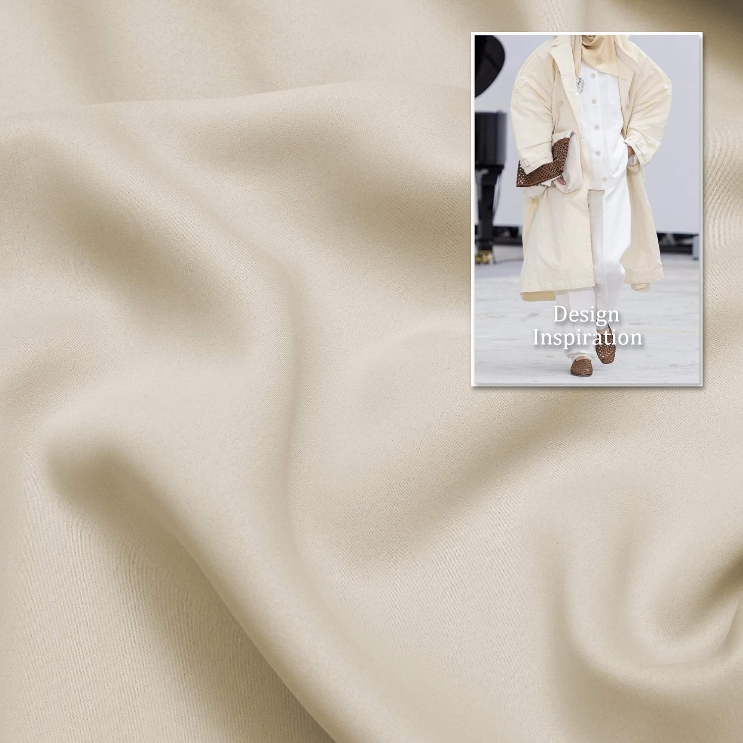 96 Inch Length Cream Beige Curtains Blackout Window Drapes for Bedroom Thermal Insulated Room Darken