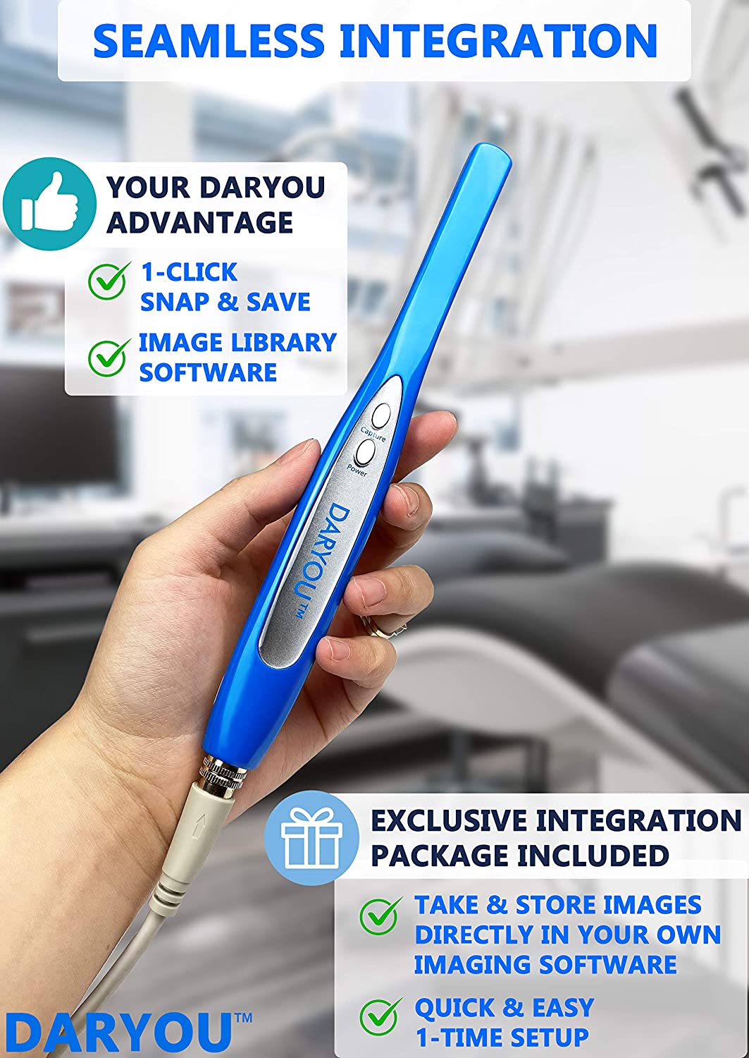DARYOU DY50 Intraoral Camera Dental Camera Super Clear Button Driver