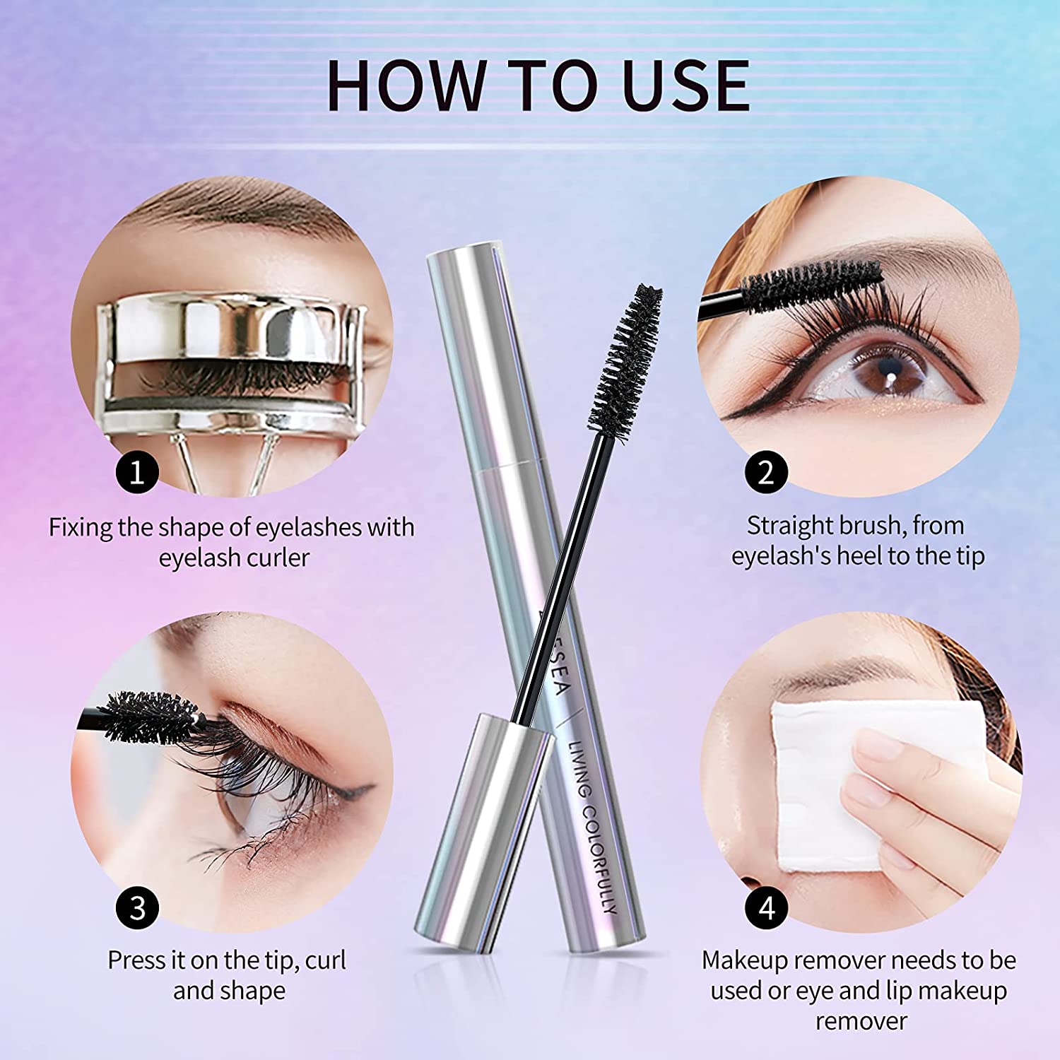 ZEESEA Diamond Series Waterproof Long Lasting colorful Mascara,4g/0.14 oz (Black 01)