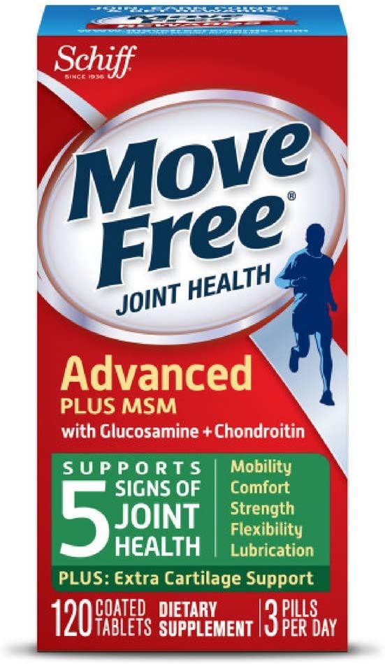 Move Free Advanced Plus MSM, 120 tablets - Joint Health Supplement with Glucosamine and Chondroitin 