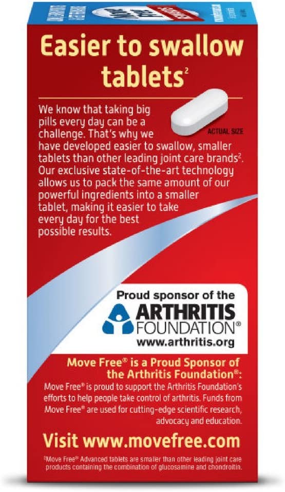Move Free Advanced Plus MSM, 120 tablets - Joint Health Supplement with Glucosamine and Chondroitin 