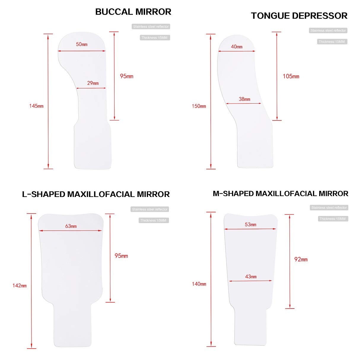 NSKI Occlusal Mirror Orthodontic LED Fog-Free Photo Mirror Stainless Steel Observation Mirror