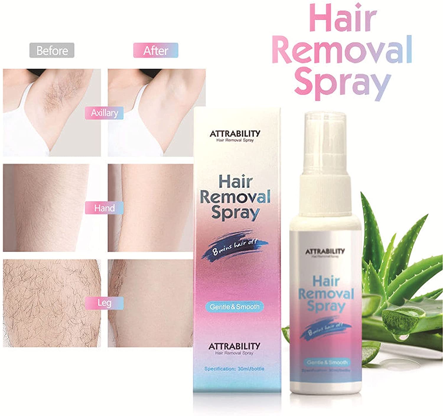 Gonwan Hair Removal Spray Foam Nature Nation Hair Removal Cream Newest Formula with Aloe Vera Vitami