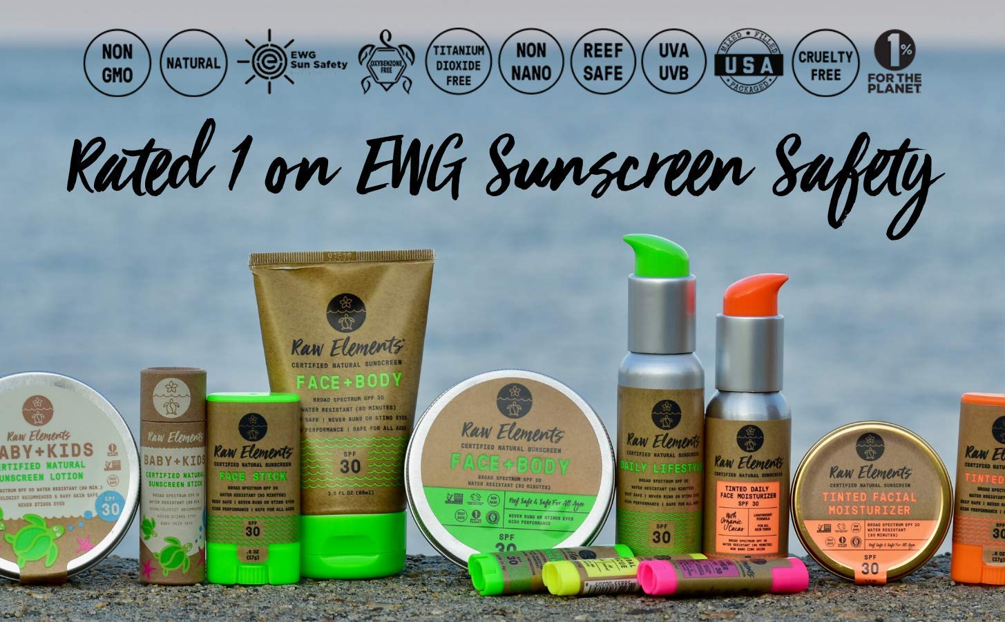 Raw Elements Tinted Facial Moisturizer Certified Natural Sunscreen | Non-Nano Zinc Oxide, 95% Organi