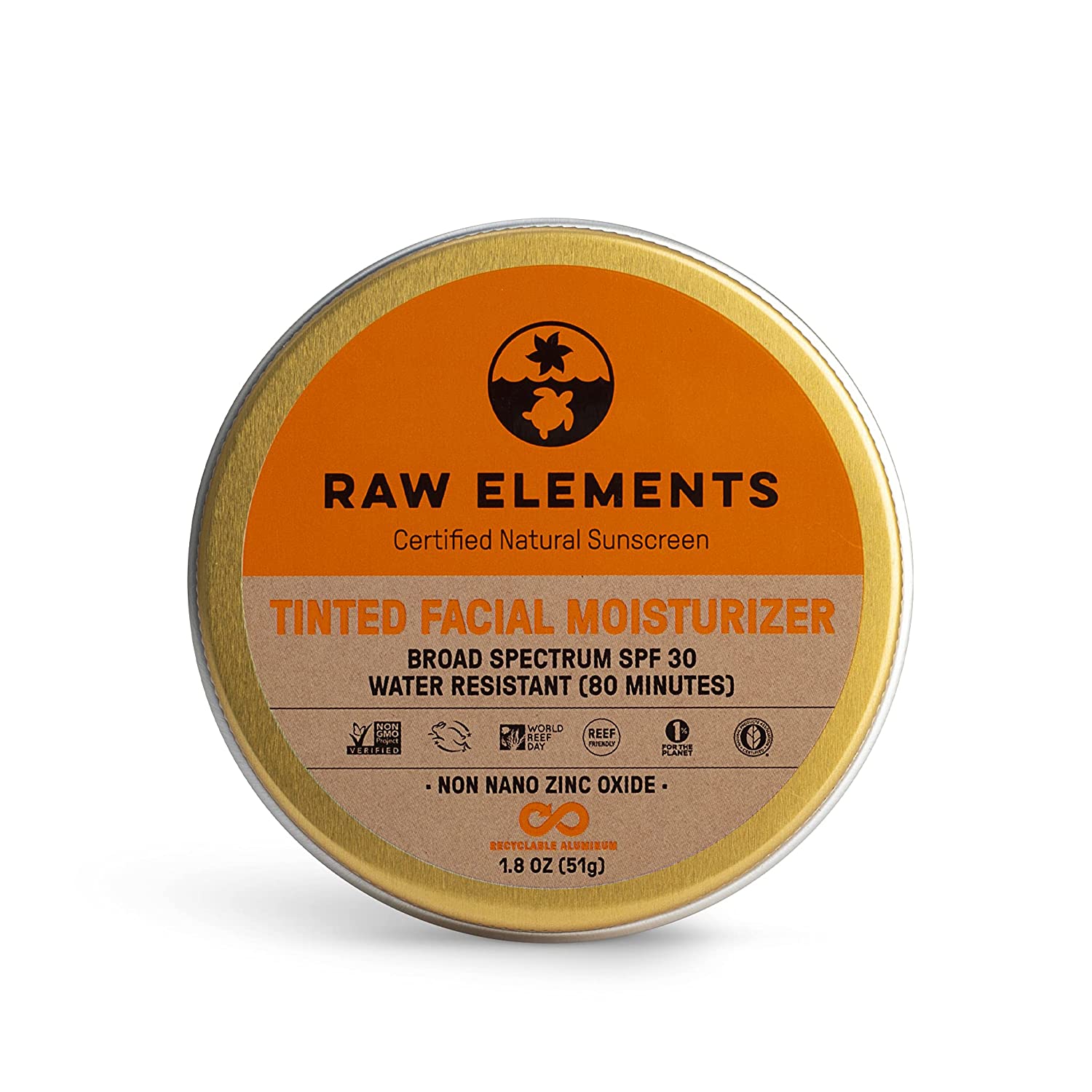 Raw Elements Tinted Facial Moisturizer Certified Natural Sunscreen | Non-Nano Zinc Oxide, 95% Organi