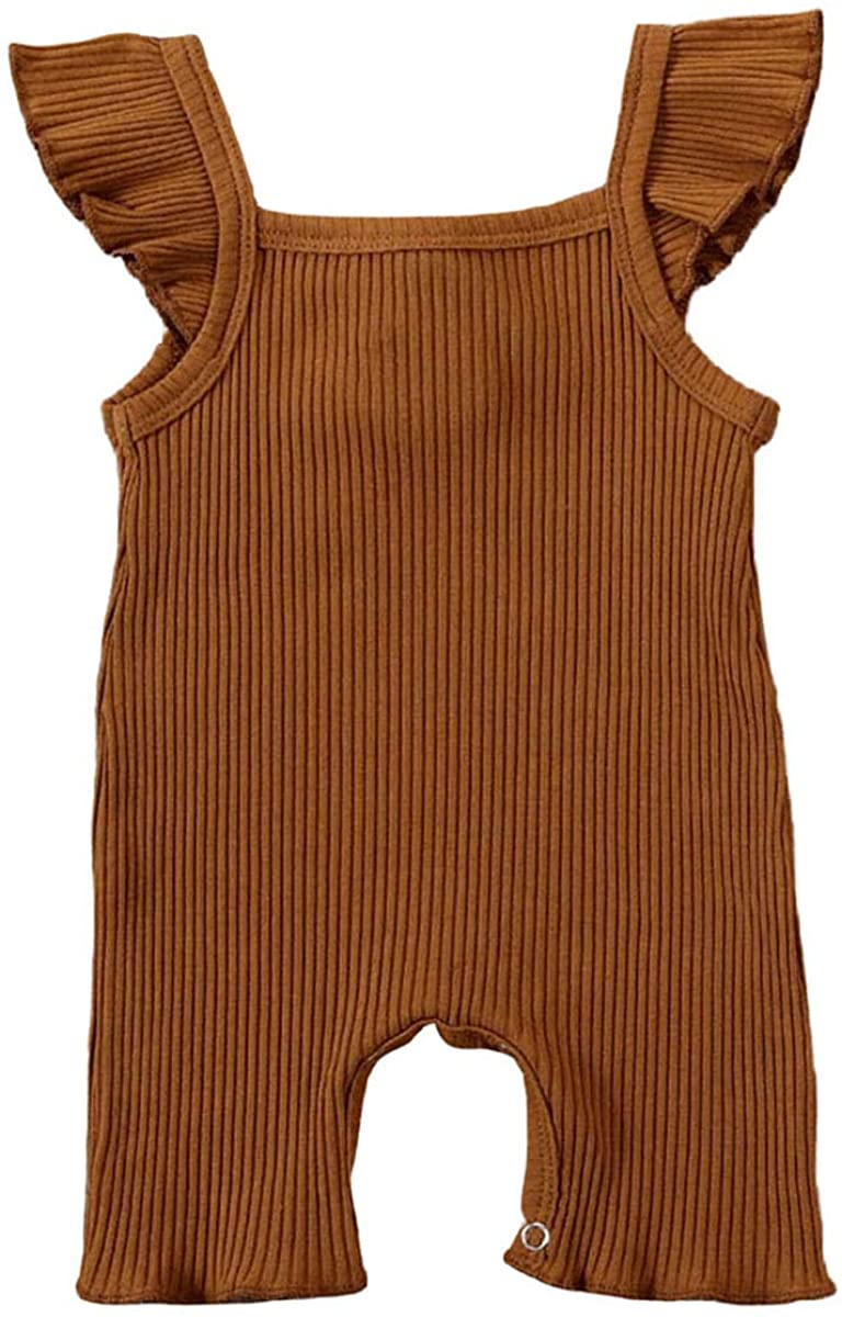 Baby Girl Boy Romper Bodysuit Solid Plain One Piece Jumpsuits Sleeveless One Piece Baby Clothes Outf