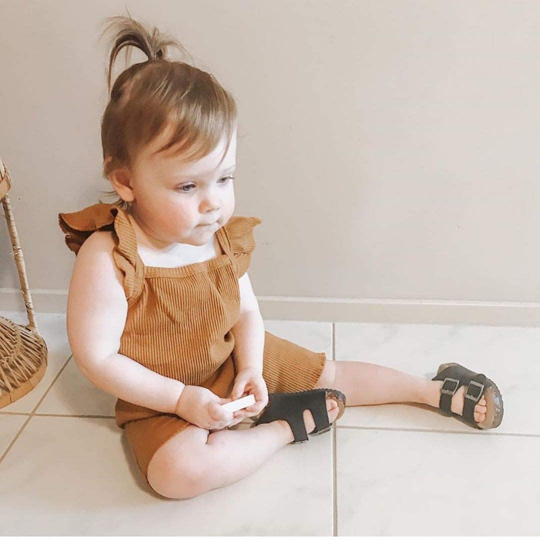 Baby Girl Boy Romper Bodysuit Solid Plain One Piece Jumpsuits Sleeveless One Piece Baby Clothes Outf