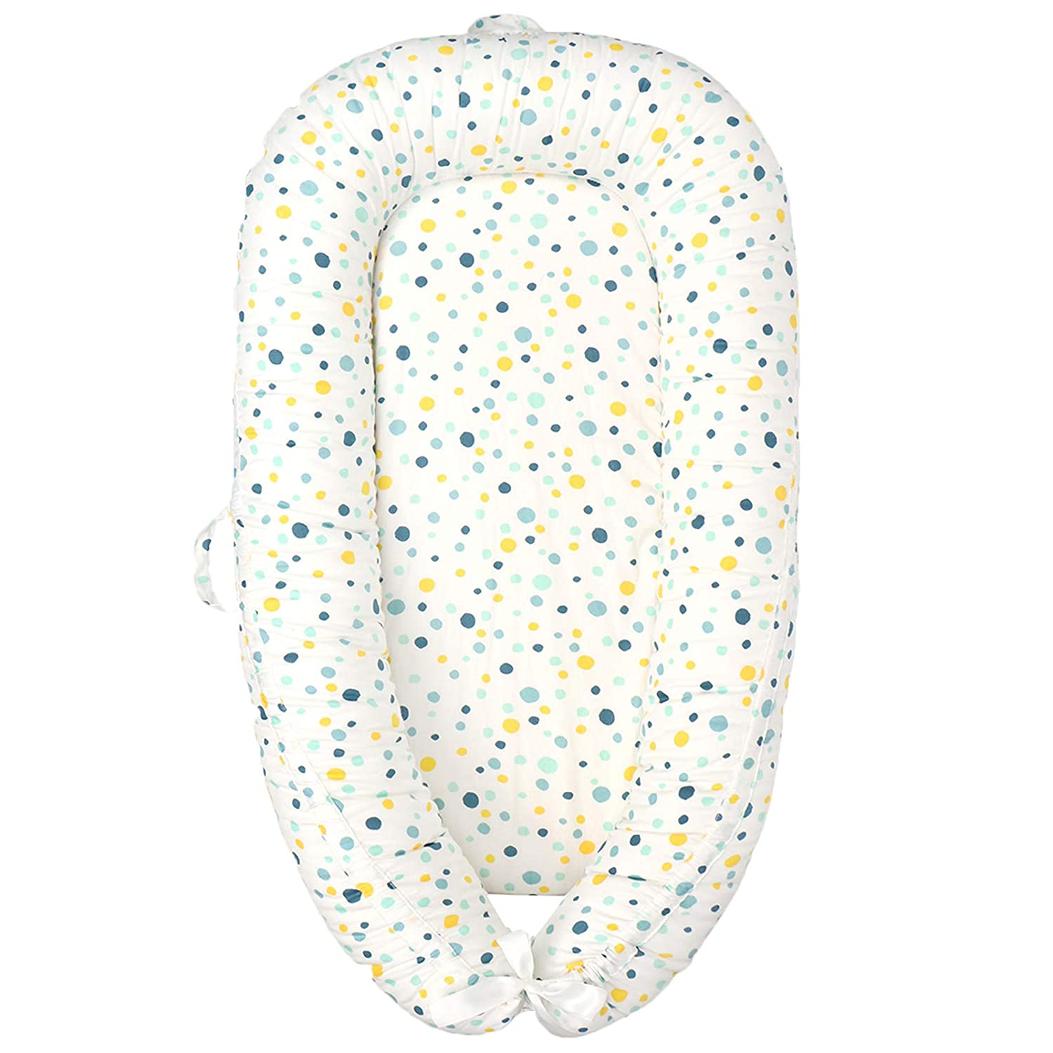 ABREEZE Baby Nest Baby Lounger Co-Sleeping Newborn Lounger Breathable Cotton Crib Bassinet Machine W