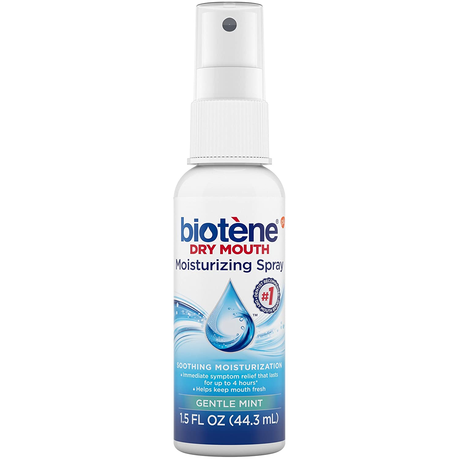 Biotene Dry Mouth Moisturizing Spray, Gentle Mint, 1.5 Ounces (44.3ml)