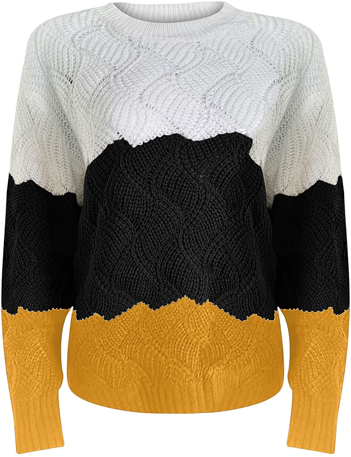 Sweaters For Women,Womens Tops Comfy O-Neck Pullover Autumn Striped Knitted T-Shirt Long-Sleeve Ladi