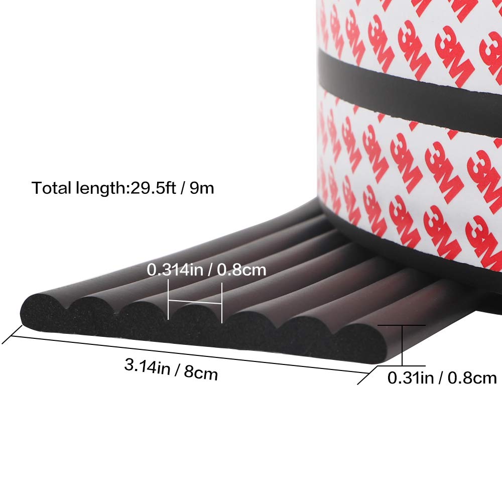Baby Proofing Edge Guards 29.5ft Edge Protectors, 3M Pre-Taped, for Table, Desk, Fireplace(Black)