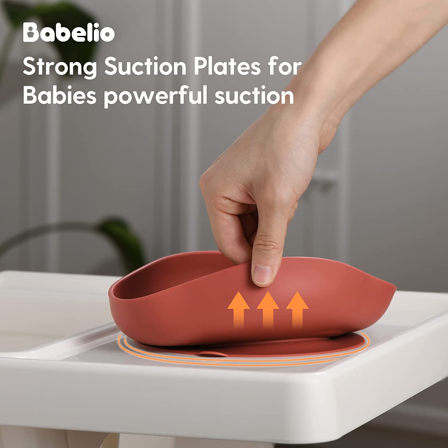 Babelio Suction Plates for Babies & Toddlers, Silicone Divided Baby Dish, Self Feeding Supplies for 