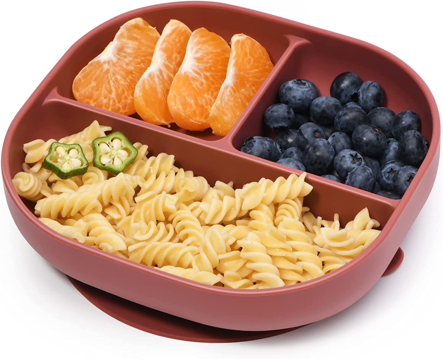 Babelio Suction Plates for Babies & Toddlers, Silicone Divided Baby Dish, Self Feeding Supplies for 