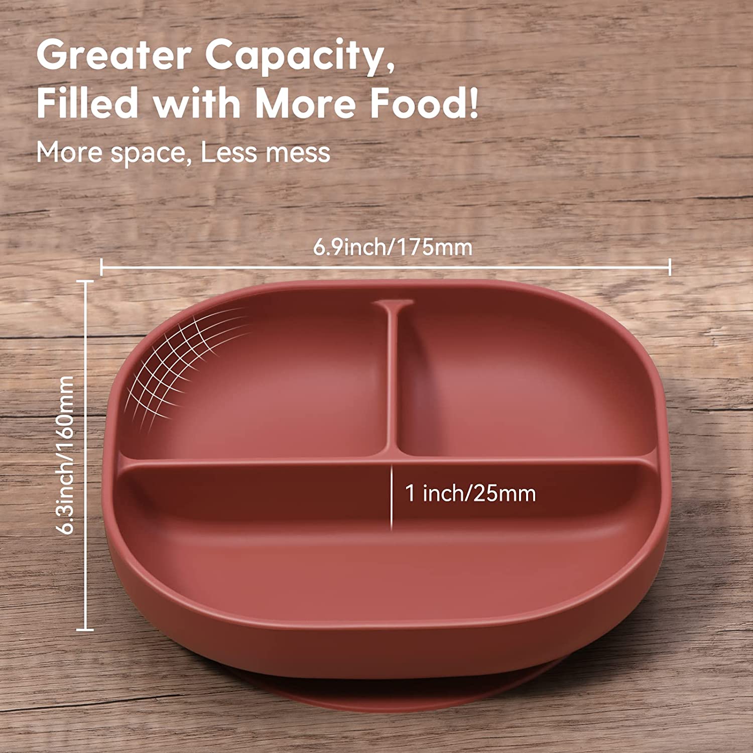 Babelio Suction Plates for Babies & Toddlers, Silicone Divided Baby Dish, Self Feeding Supplies for 