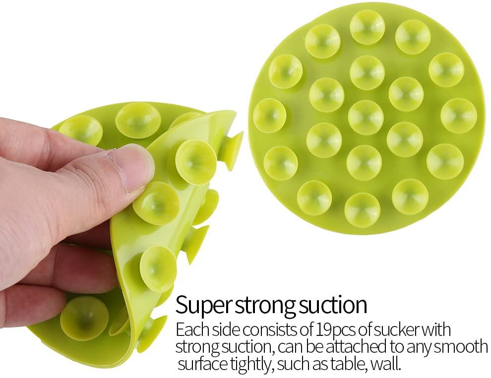 Fdit 3pcs Non-Slip Placemat Double-Sided Sucker Anti-Slip Plate Cutlery Stationary Pad Creative for 