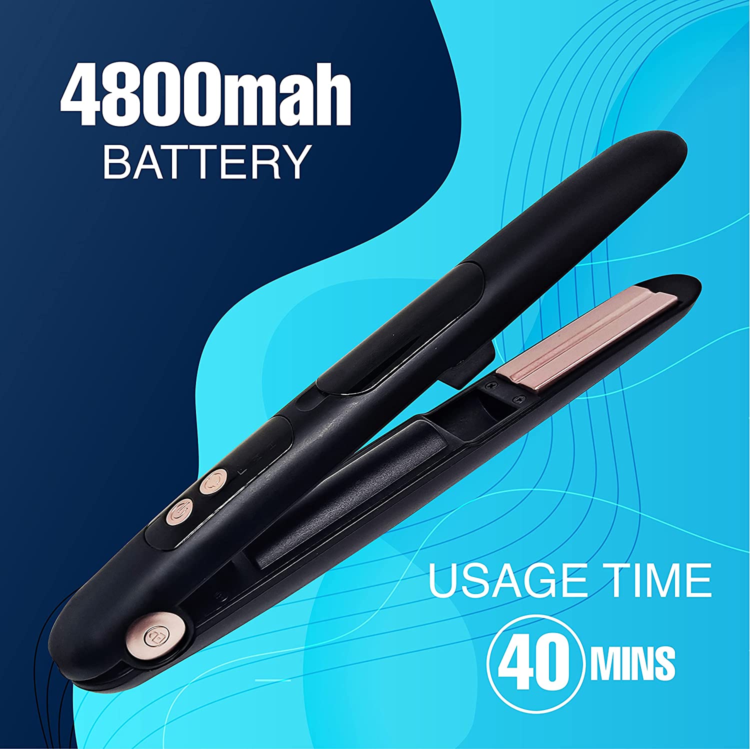TI Style Cordless Hair Straightener and Steamer – USB Rechargeable Professional Steam Flat Iron an