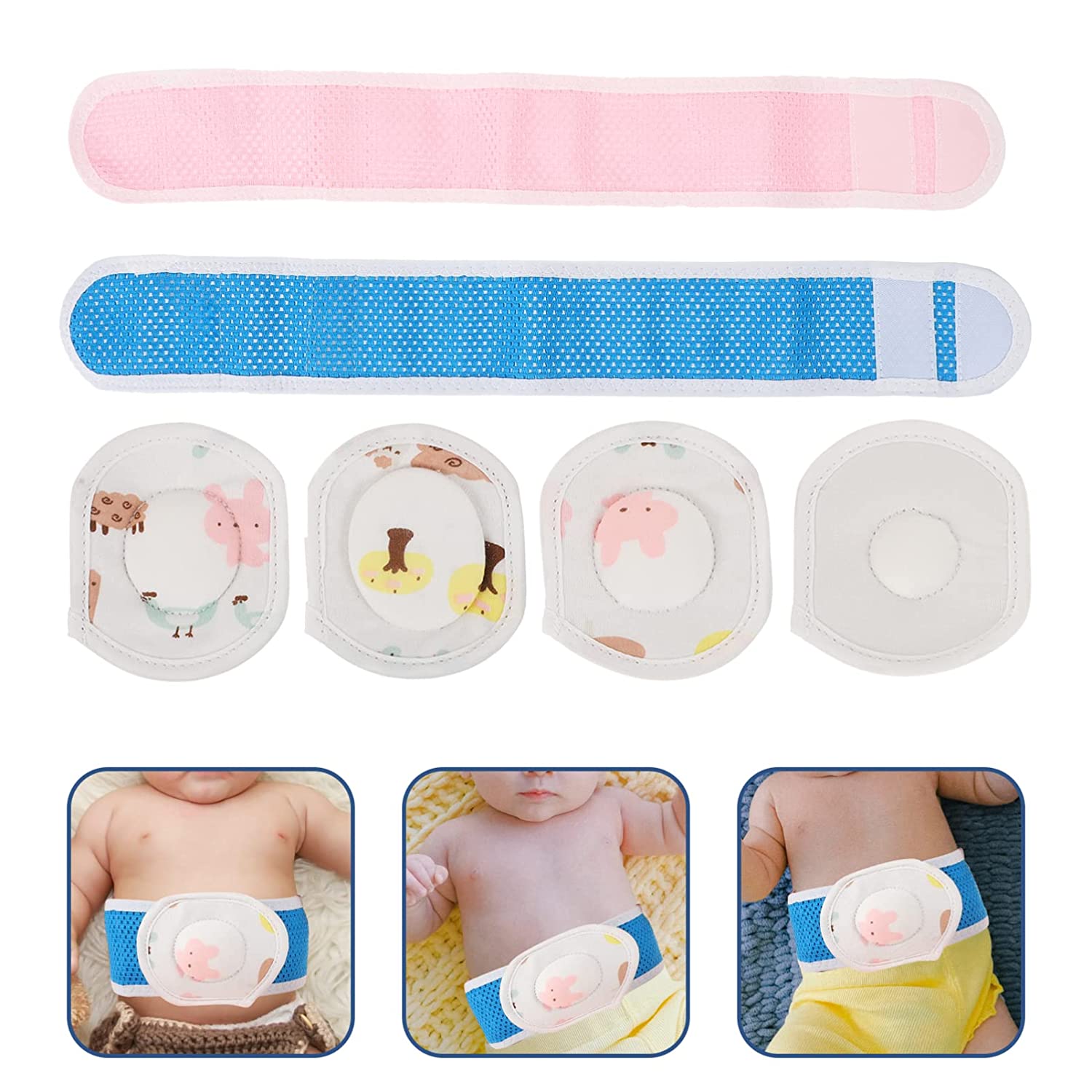 Newborn Baby Belly Umbilical Band: Soft Cotton Infant Umbilical Cord Belly Band Baby Hernia Packs Ne