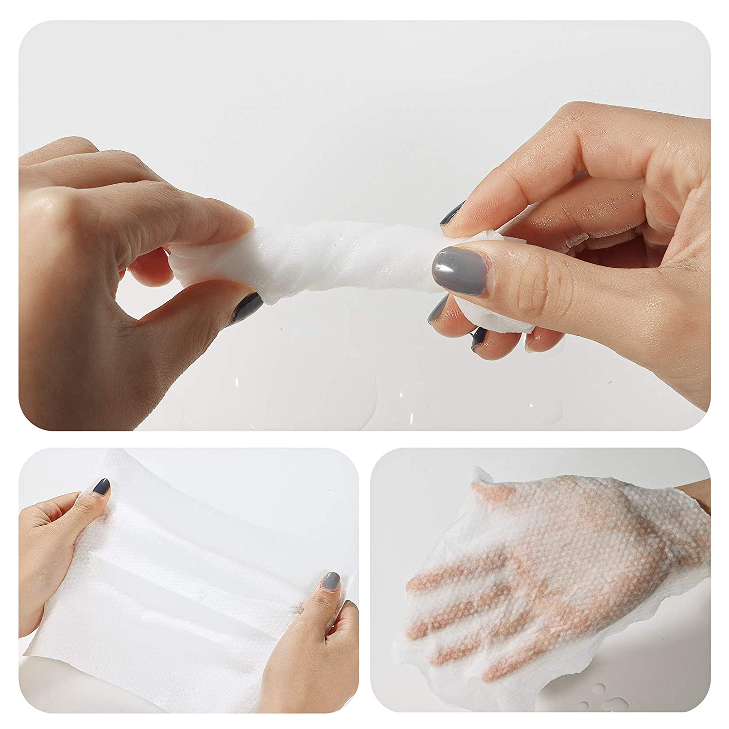 Dry Wipes - HAPPY BUM Dry Baby Wipes, 100% Cotton Baby Wipes, Unscented Cotton Tissues for Sensitive