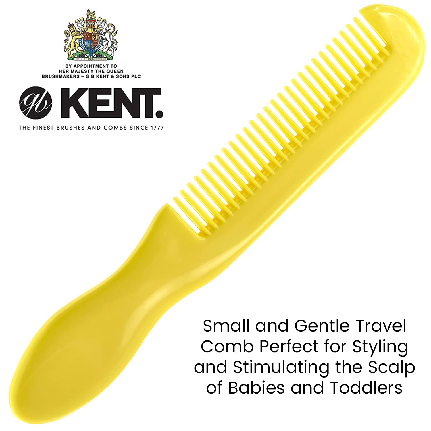 Kent BA28 Newborn Baby Hair Brush and Comb Set, Soft 100% Pure White Natural Bristle, Cradle Cap Hai