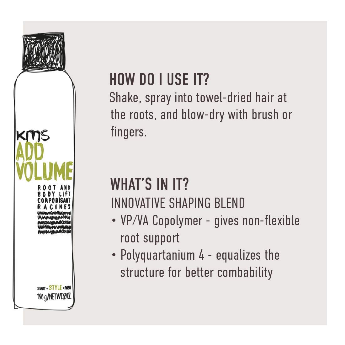 KMS Add Volume Root and Body Lift, 6.7 Ounce