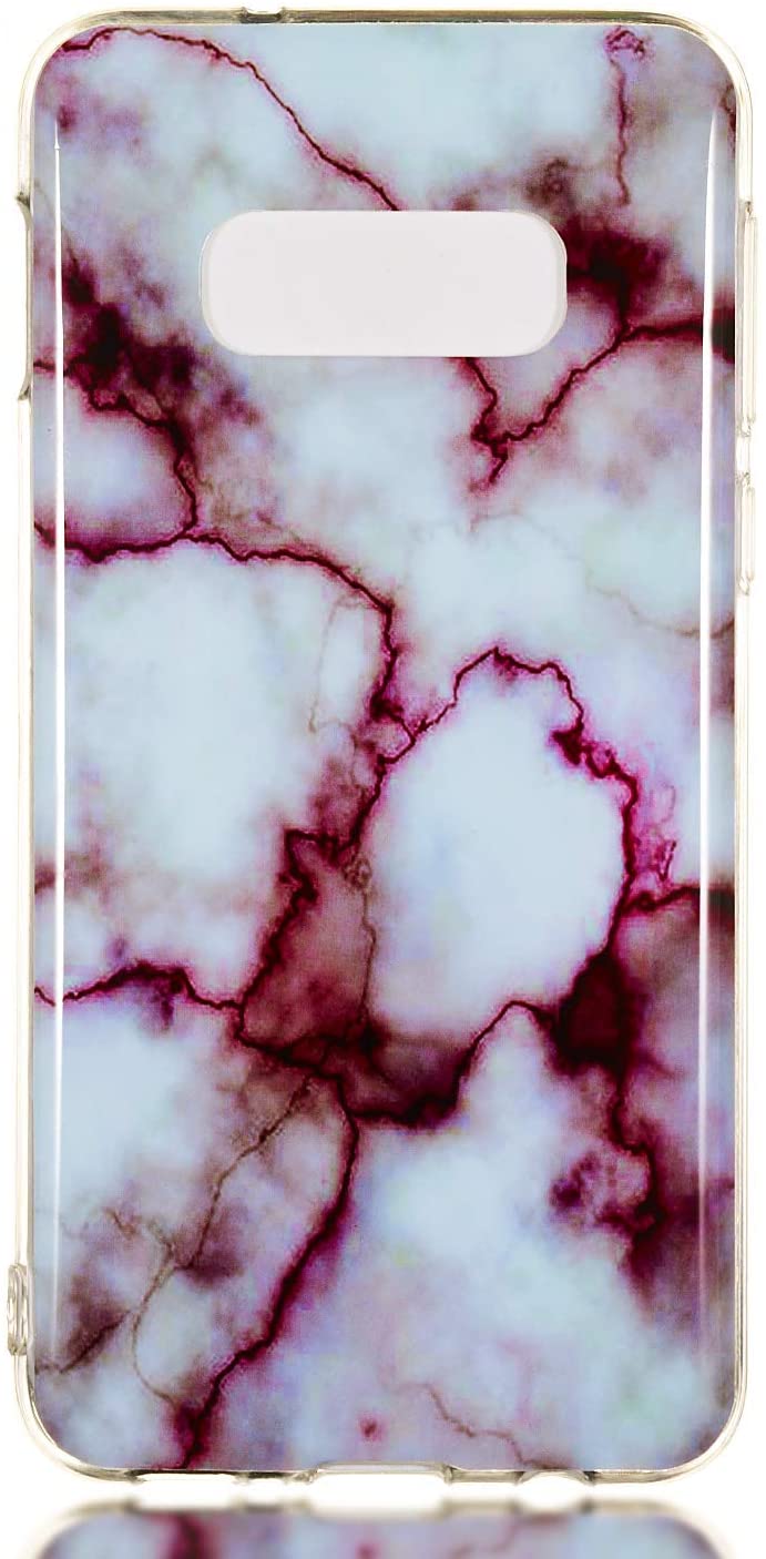 Amocase Marble Case with 2 in 1 Stylus for Samsung Galaxy S10E,Glossy Soft Rubber Silicone TPU Shock
